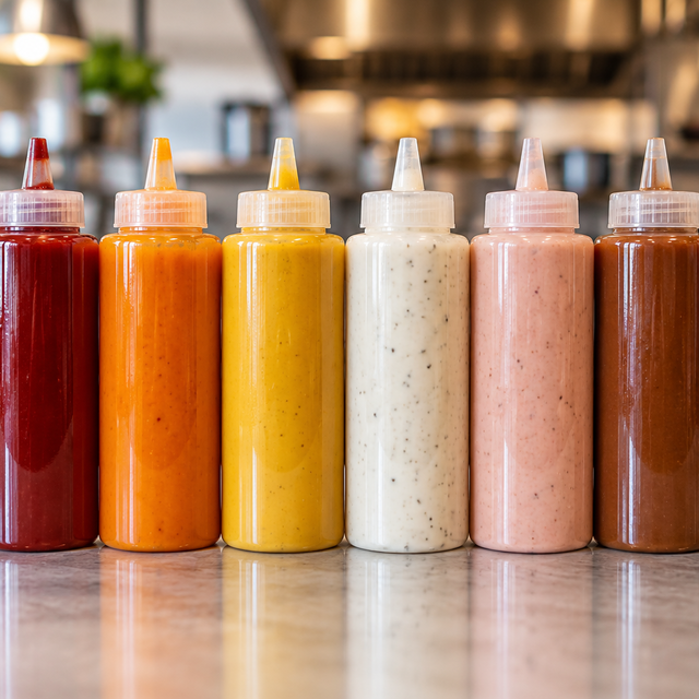 Extra Toppings, Sauces & Dressings.